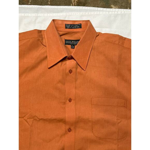 Daniel Ellissa Long Sleeve French Cuff Button Up Shirt 171/2 34-35 brown squash - Picture 9 of 11